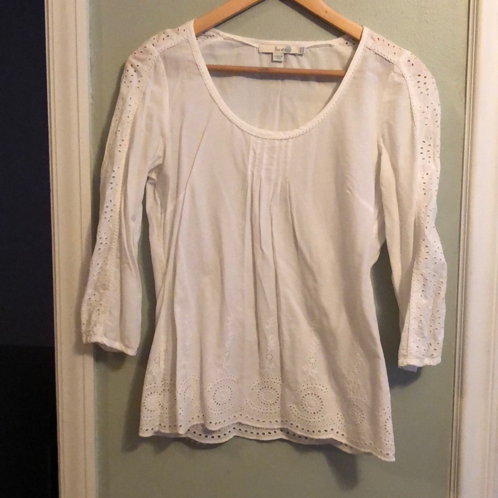 Boden cotton eyelet blouse